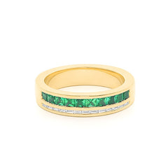Facet Cnc Ring halbgefasster Memoirering in 750/18 Karat Gelbgold