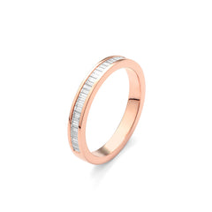 Facet Cnc Ring halbgefasster Memoirering in 750/18 Karat Roségold