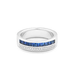 Facet Cnc Ring halbgefasster Memoirering in 750/18 Karat Weissgold