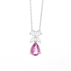 Facet Classics Colors Solitär Halskette mit Saphir und Diamanten in 18 K Weissgold
