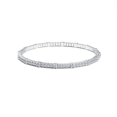 Facet Elastic Tennisarmband mit Brillanten in 750/18 Karat Weissgold