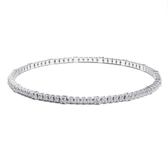 Facet Elastic Tennisarmband mit Brillanten in 750/18 Karat Weissgold
