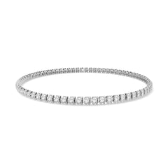 Facet Elastic Tennisarmband mit Brillanten in 750/18 Karat Weissgold