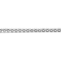 Bracelet tennis élastique à facettes avec diamants en or blanc 750/18 carats