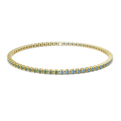 Facet Elastic Tennisarmband mit Topas Edelsteinen in 750/18 Karat Gelbgold