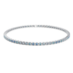 Facet Elastic Tennisarmband mit Topas Edelsteinen in 750/18 Karat Weissgold