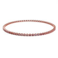 Facet Elastic Tennisarmband mit farbigen Topas Edelsteinen in 750/18 Karat Roségold