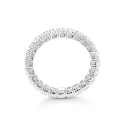 Facet Halbgefasster 18 K Weissgold Memoirering mit Diamanten