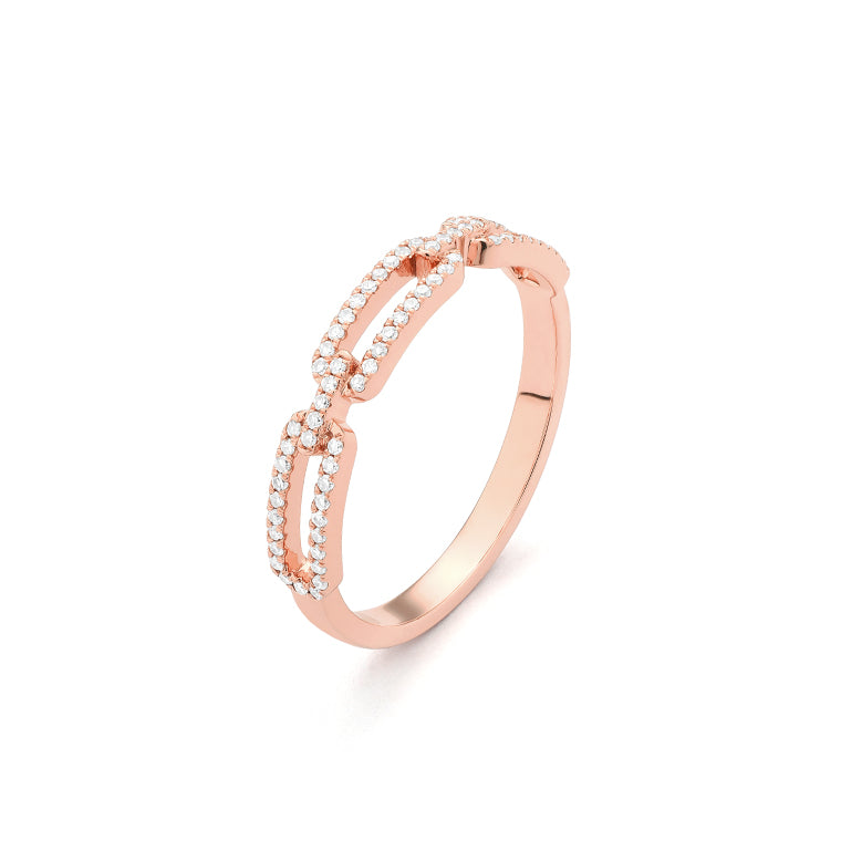 Facet Smart Ring mit 72 Diamanten in 750/18 Karat Roségold