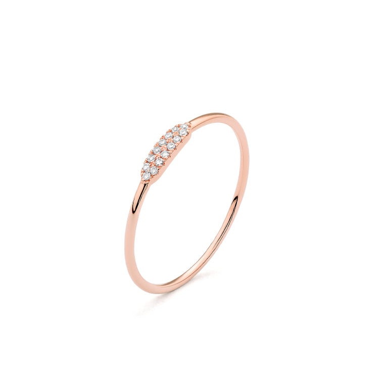 Facet Smart Ring mit 14 Diamanten in 750/18 Karat Roségold