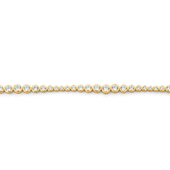 Collier tennis à facettes avec diamants en or jaune 750/18 carats