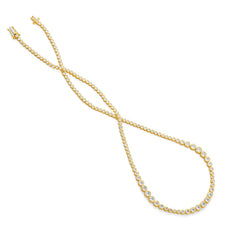 Collier tennis à facettes avec diamants en or jaune 750/18 carats