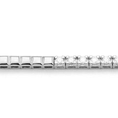Collier tennis à facettes avec diamants en or blanc 750/18 carats