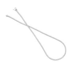 Collier tennis à facettes avec diamants en or blanc 18 carats - 750