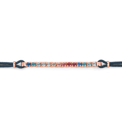 Facet Tennisarmband mit farbigen Topas Edelsteine in 18 Karat-750 Roségold