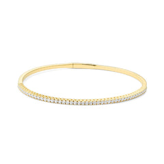 Bracelet tennis à facettes avec diamants en or jaune 750/18 carats