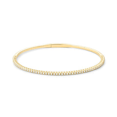 Bracelet tennis à facettes avec diamants en or jaune 750/18 carats