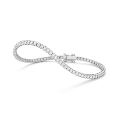 Bracelet tennis à facettes avec diamants en or blanc 18 carats 750