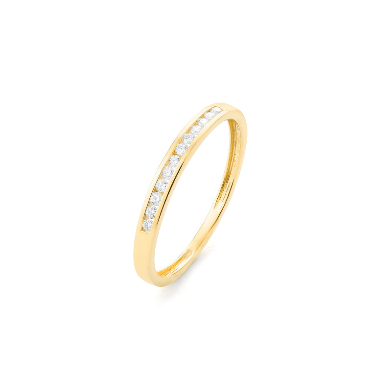 Facet Classic halbgefasster Memoirering in 750/18 Karat Gelbgold