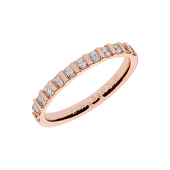 Bague en or demi-mémoire avec 12 diamants sertis - ETH BAR 003