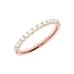 Linden Halb-Memoire Ring aus Gold mit 15 Gefassten Diamanten - ETH 002