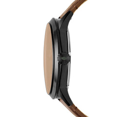 Fossil Townsman Automatik 48mm Herrenuhr mit Lederband in Schwarz/Braun - ME3155