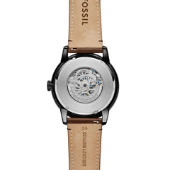 Fossil Townsman Automatik 48mm Herrenuhr mit Lederband in Schwarz/Braun - ME3155