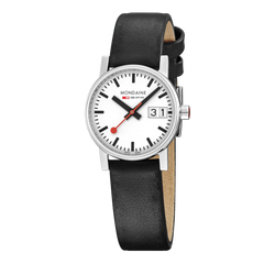 Mondaine EVO2 Quarz Damenuhr aus Schwarzes Leder, 30 MM - MSE.30210.LBV