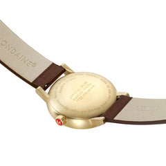 Mondaine EVO2 Herrenuhr aus Braun Lederband, 40 MM - MSE.40112.LGV