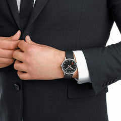 Mondaine EVO2 Herrenuhr aus Schwarzes Leder, 43 MM - MSE.43120.LB