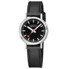 Montre Mondaine Stop2Go pour homme en cuir noir, 34 mm - MST.34020.LBV.SET