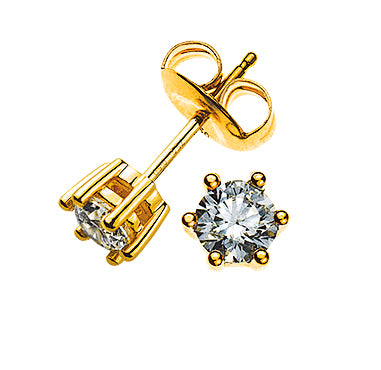 Solitär Ohrstecker Gelbgold 750 0.34ct.