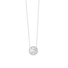 Facet Classic Solitär Halskette mit Brillanten in 750/18 Karat Weissgold