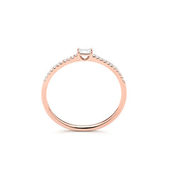 Facet 18K Rotgold Damenring mit Diamanten