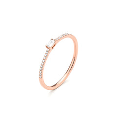 Facet 18K Rotgold Damenring mit Diamanten