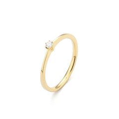 Facet Eye Clean Gold Solitaerring 14Kt