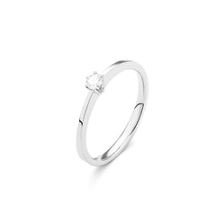 Facet Eye Clean Weissgold Solitaerring 18Kt 0.15 ct