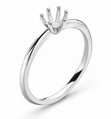 Solitär Ring Rohling 6-Griff Fassung 1.00ct. Weissgold 585