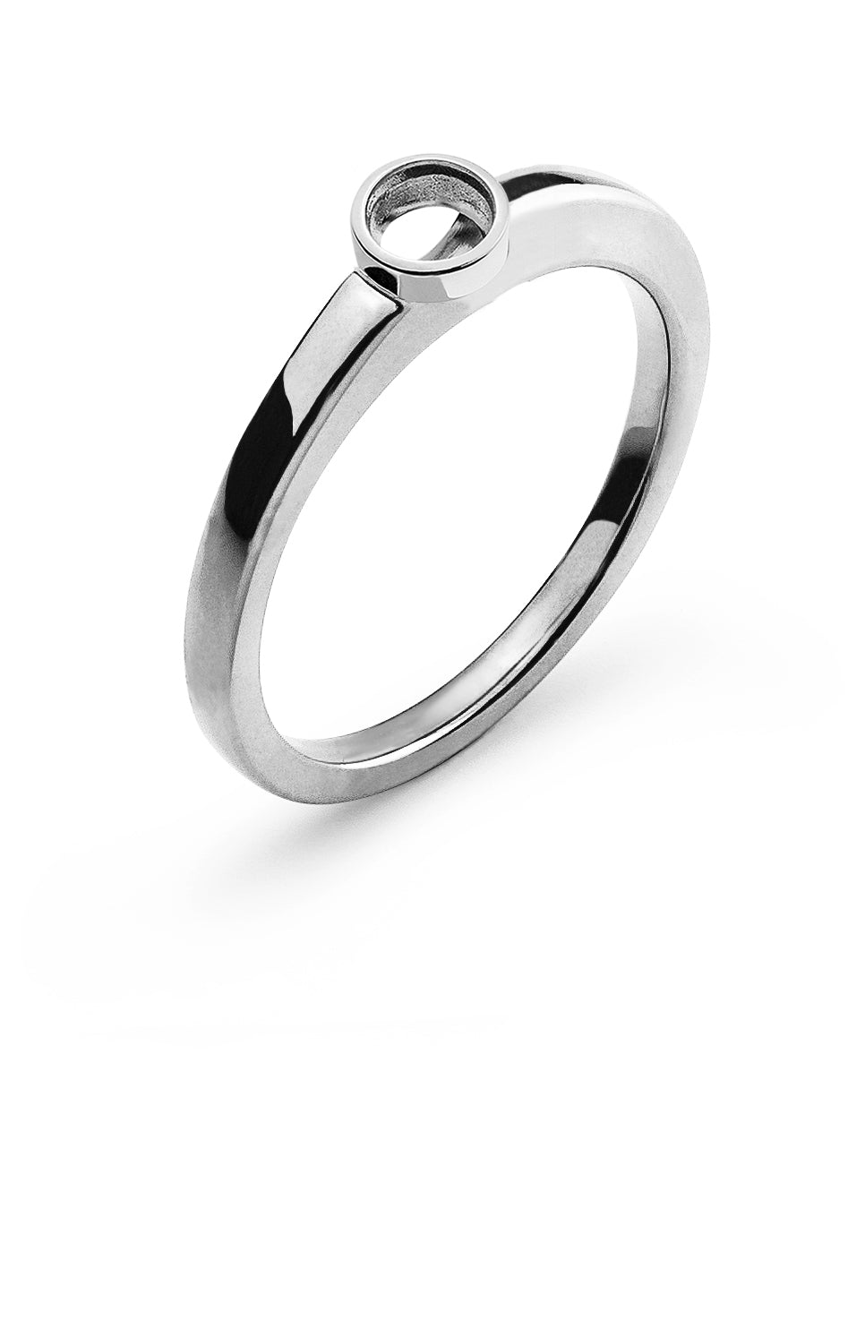Solitär Ring Zargen Fassung Weissgold 750 für 0,10 ct.