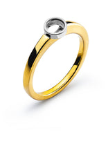 Solitär Ring Zargen Fassung Rohling Bicolor 750 für 0.33ct.