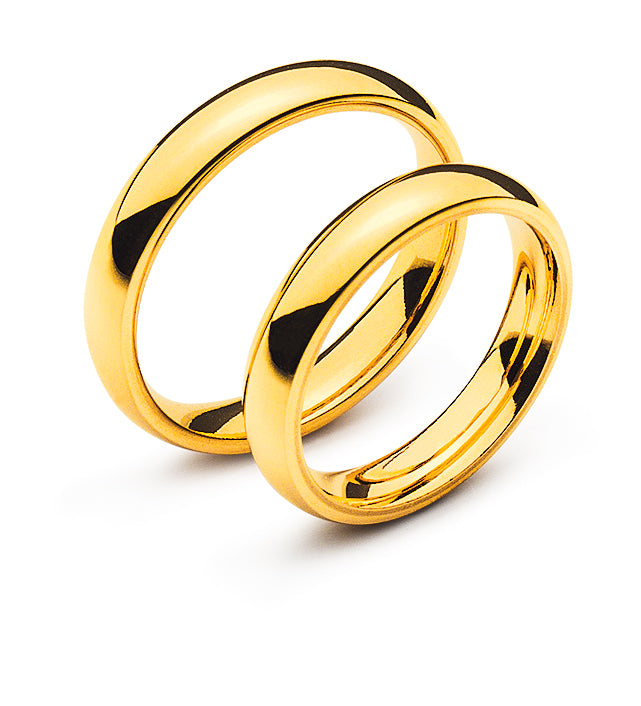 Trauring Gelbgold 750 bombiert 4mm