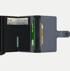 Portefeuille Secrid Miniwallet Gris Noir Mat avec gravure - MM-Gris-Noir
