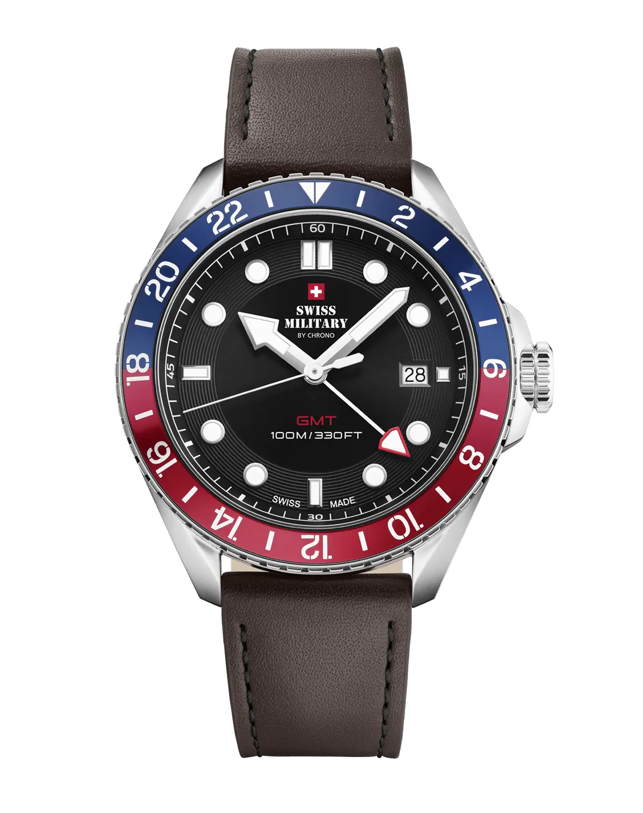 Swiss Military by Chrono GMT Uhr für Herren, ideal für Weltreisende - SM34095.04