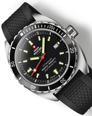Swiss Military by Chrono Titanuhr mit Sportlichem Schwarzem Kautschukarmband für Männer