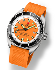 Swiss Military by Chrono Titanuhr für Männer mit Sportlichem Orangem Silikonarmband