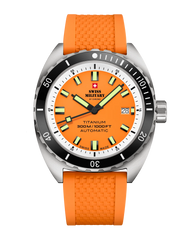 Swiss Military by Chrono Titanuhr für Männer mit Sportlichem Orangem Silikonarmband