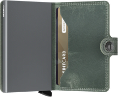 Portefeuille Mini Secrid Vintage Sage avec gravure - MV-Sage