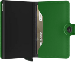 Portefeuille Secrid Mini vert brillant mat avec gravure - MM-Bright Green