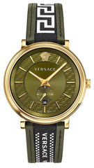 Versace V-Circle – Gold & Green Statement Uhr - VEBQ01519