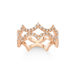 bague en or rose avec diamants - YZ0002798